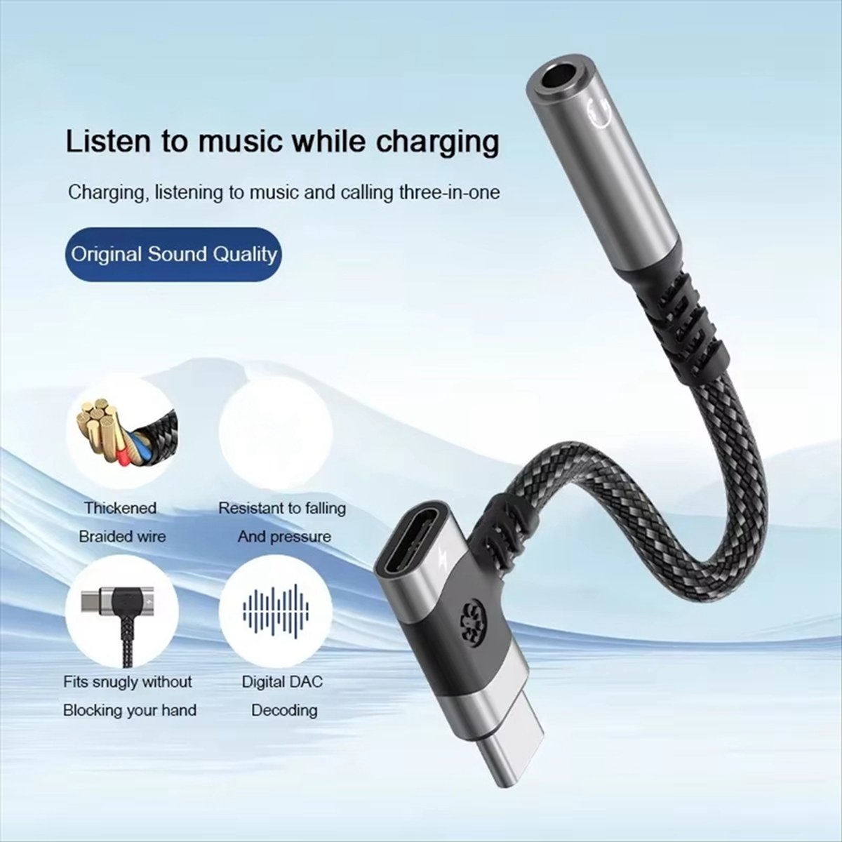 Fast Charging Cable - Adapter A14E 2 w 1 USB-C