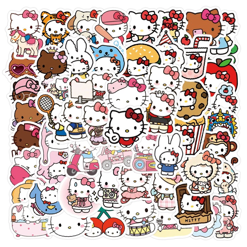 Phone Accessories Supplier - 100 szt. Naklejek Hello Kitty Anime