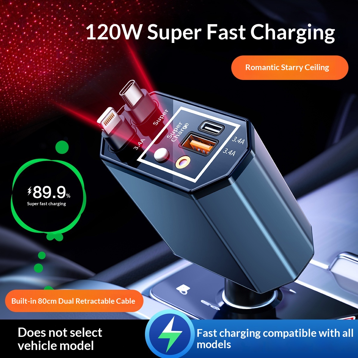Ładowarka samochodowa 120W z t – Fast Charging Cable recenzja i cena